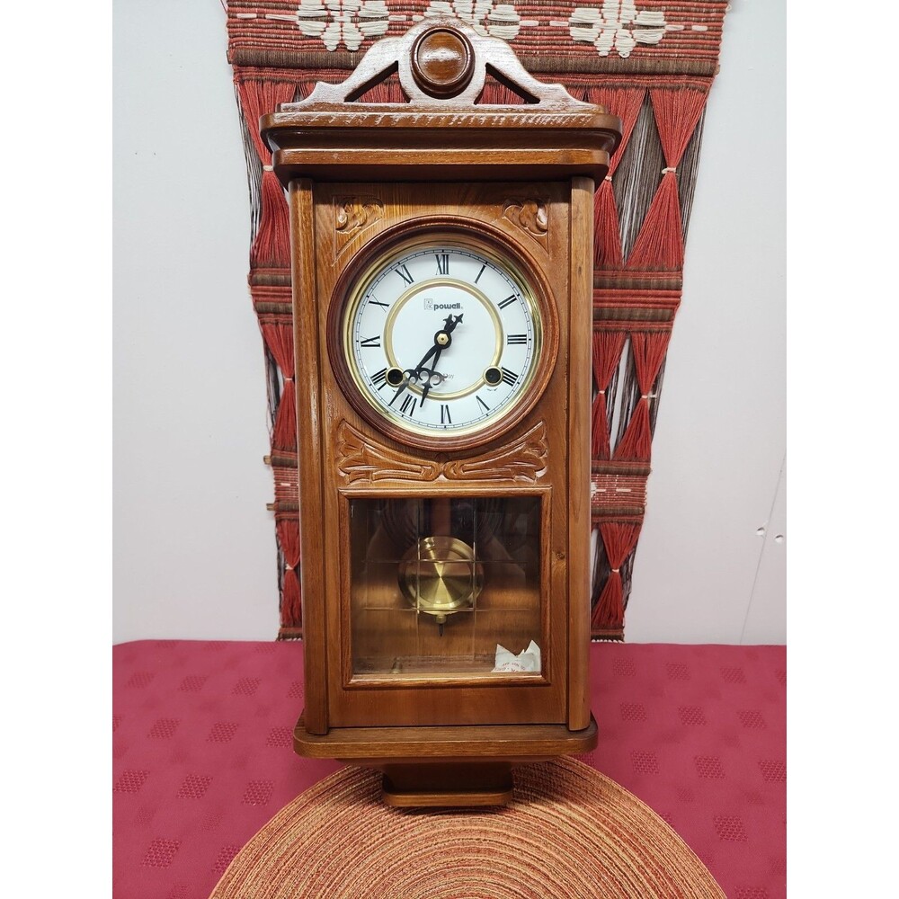 Vintage Powell 35 Day Key Wind Parlor Clock Tested Working 1980s In Original Box